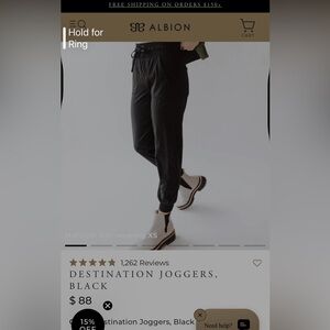 Albion fit Joggers designation joggers color indigo size XS petite